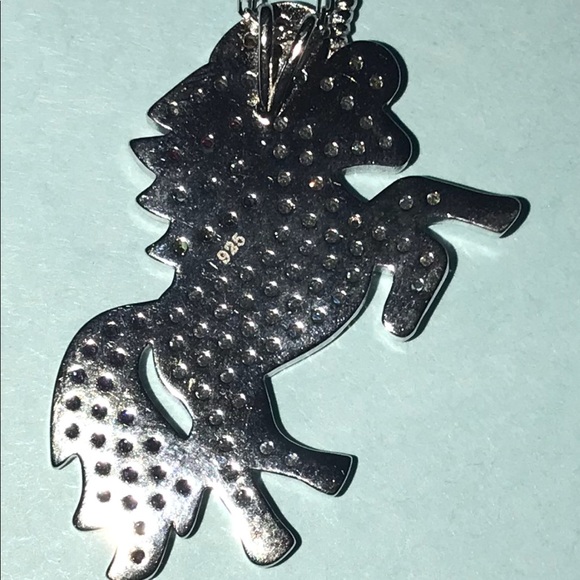 Swarovski Solid Sterling Silver Unicorn Necklace - Picture 7 of 8
